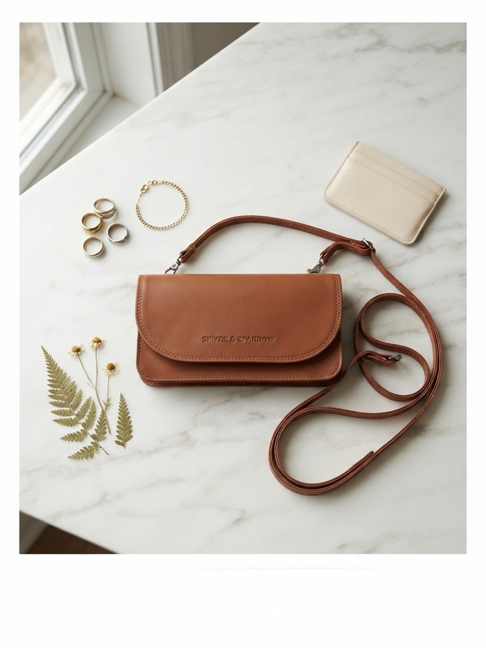 Spikes & Sparrow Brown Leather Crossbody
